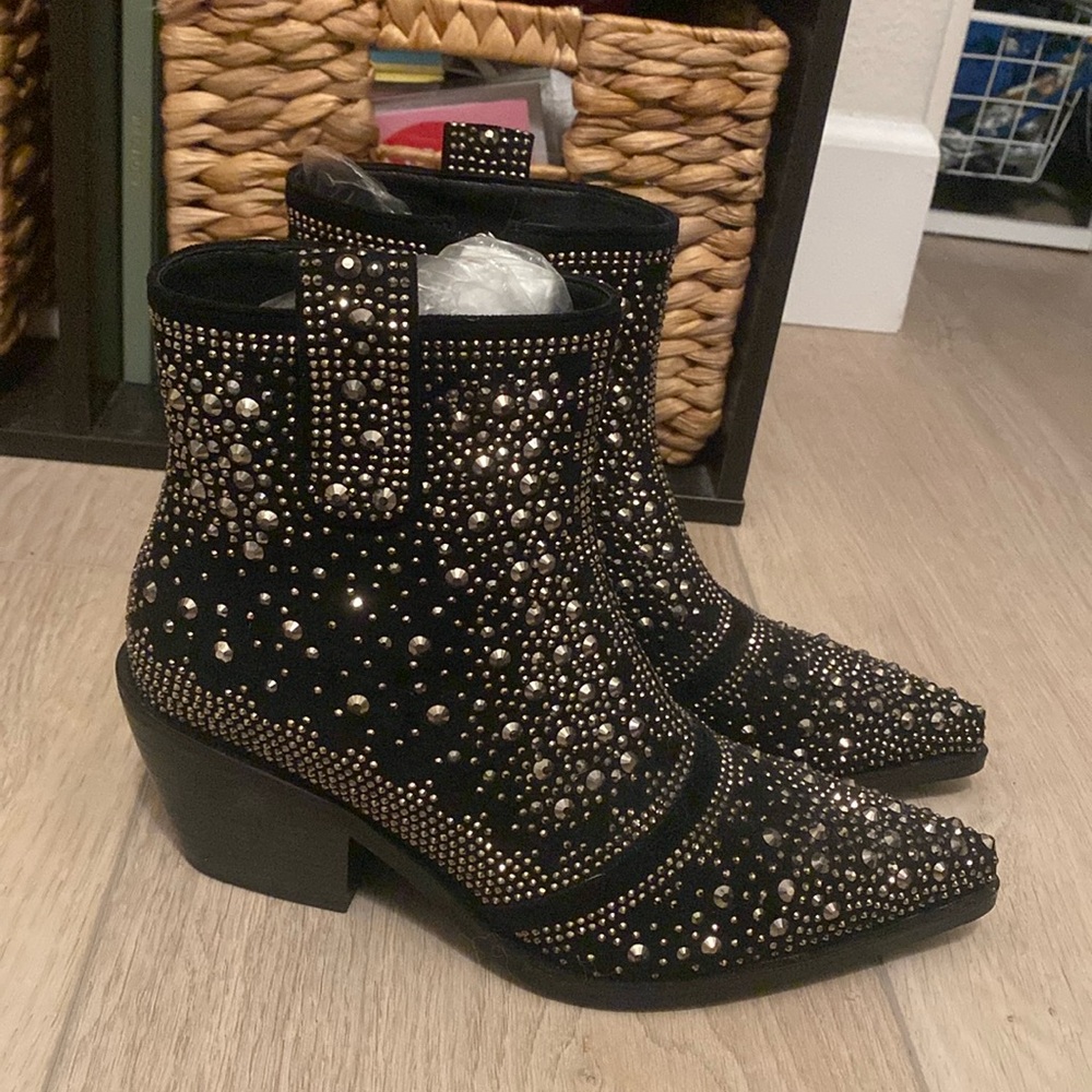 Glitter Ankle Cut Cowgirl Boots